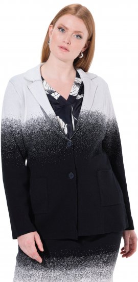 Ulla Popken Sacou Tricotat Cu Degrade De Culoare Negru/Alb - Sacouri - 