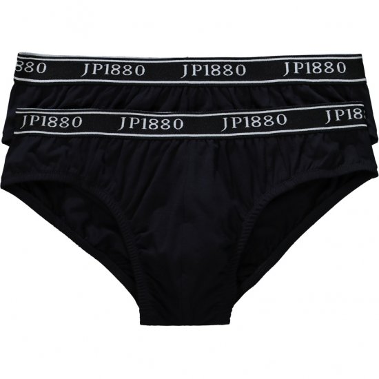 JP1880 Briefs Stretch Cotton 2-Pack Black - Lenjerie intimă & costum baie - Lenjerie Intimă Bărbați Mărimi Mari