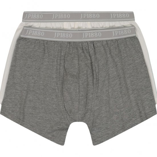 JP1880 Boxershorts Flexnamic OEKO-TEX Mid 2-Pack Grey/Off-White - Lenjerie intimă & costum baie - Lenjerie Intimă Bărbați Mărimi Mari