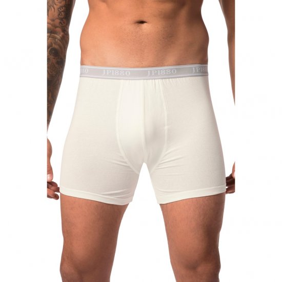 JP1880 Boxershorts Flexnamic OEKO-TEX Mid 2-Pack Grey/Off-White - Lenjerie intimă & costum baie - Lenjerie Intimă Bărbați Mărimi Mari
