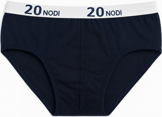 20 Nodi Stretch Cotton Briefs with Medium Side Cut Blue - Lenjerie intimă & costum baie - Lenjerie Intimă Bărbați Mărimi Mari