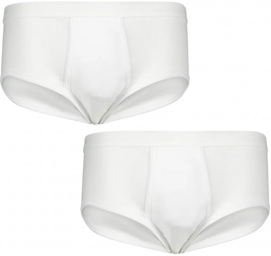 Adamo Royal Fine Ribbed Briefs 2-Pack White - Lenjerie intimă & costum baie - Lenjerie Intimă Bărbați Mărimi Mari