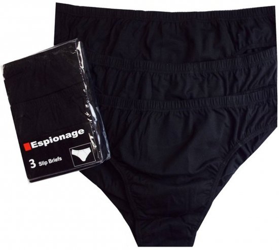 Espionage U002 3-Pack Slip Briefs Black - Chiloți - Chiloți Bărbați Mărimi Mari