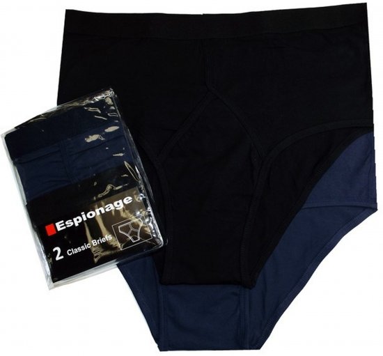 Espionage U003 2-Pack Y-Front Briefs Black/Navy - Chiloți - Chiloți Bărbați Mărimi Mari