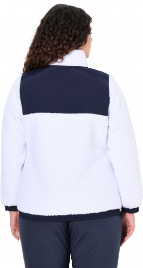 Ulla Popken Color Block Teddy Fleece Jacket Snow White - Pulovere & hanorace - 
