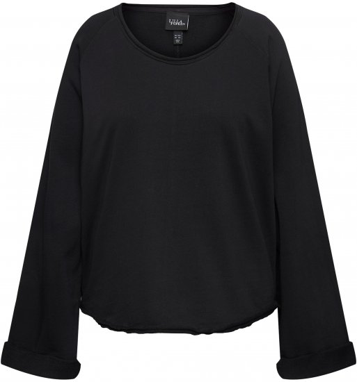 Ulla Popken Rolled Edge Long Sleeve Sweatshirt Black - Pulovere & hanorace - 