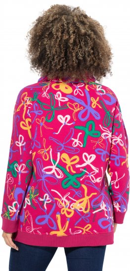 Ulla Popken Ribbon Print Turtleneck Sweatshirt Cherry Red - Pulovere & hanorace - 