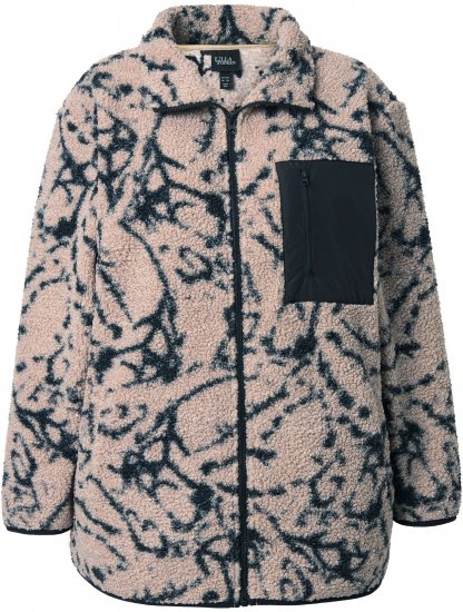 Ulla Popken Marble Print Teddy Fleece Jacket Dark Putty - Pulovere & hanorace - 