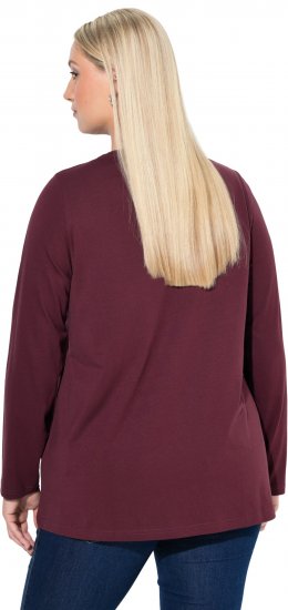 Ulla Popken Fawn Long Sleeve Graphic Tee Plum - Tricouri imprimate pentru femei - 