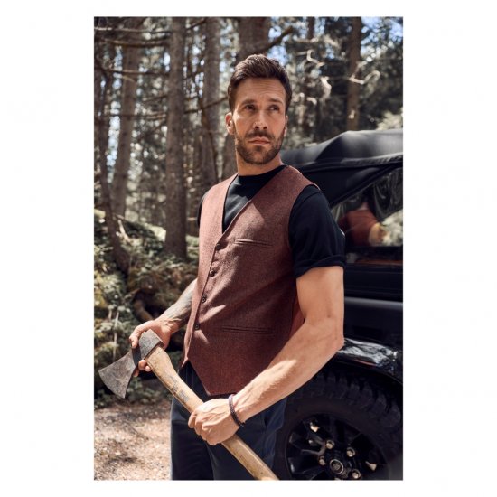 JP1880 Tweed Waistcoat Wool Brick Red - Veste - Veste de exterior mărimi mari