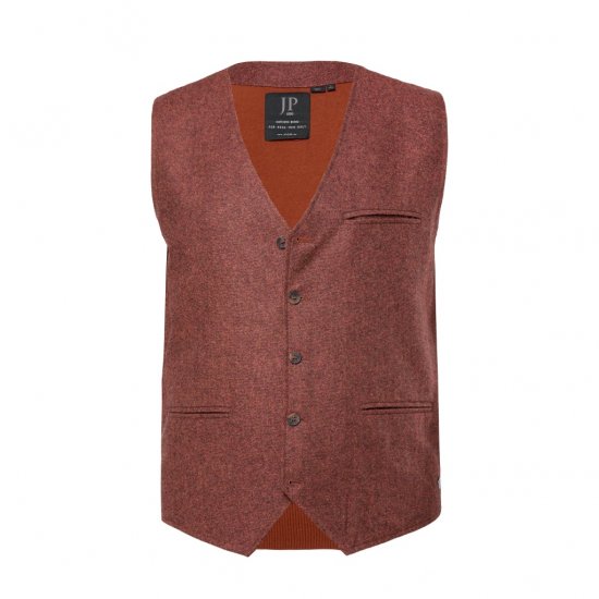 JP1880 Tweed Waistcoat Wool Brick Red - Veste - Veste de exterior mărimi mari
