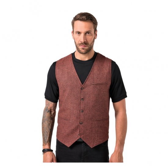 JP1880 Tweed Waistcoat Wool Brick Red - Veste - Veste de exterior mărimi mari