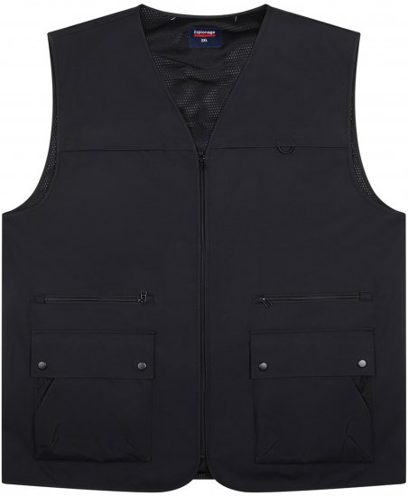 Espionage JT126 Multi Pocket Utility Gilet Black - Veste - Veste de exterior mărimi mari