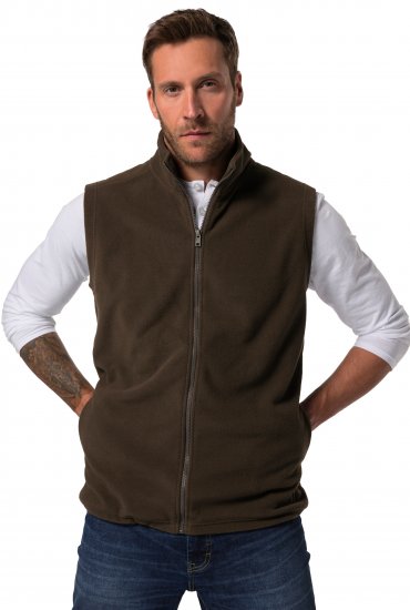 JP1880 Fleece Vest Stand-up Collar Brown - Geci - Geci Bărbați Mărimi Mari