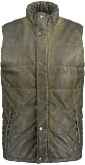 JP1880 Quilted Gilet Vintage Leather Green - Geci - Geci Bărbați Mărimi Mari