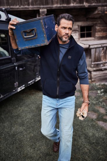 JP1880 Fleece Gilet Stomach Fit Navy - Geci - Geci Bărbați Mărimi Mari