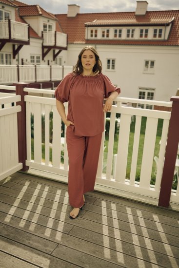 Kaffe Curve Emilia Wide Pants Henna Brown - Pantaloni - 