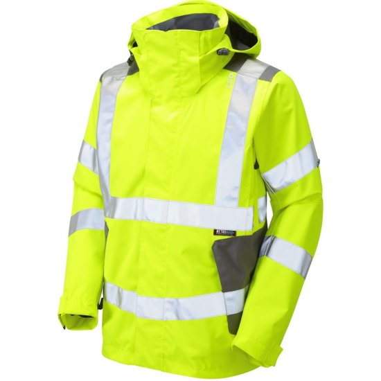 Leo Exmoor Ecoviz 10K Performance+ Breathable Jacket Hi-Vis Yellow - Haine de lucru - Haine de lucru Bărbați Mărimi Mari