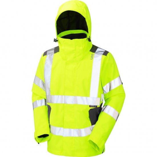 Leo Exmoor Ecoviz 10K Performance+ Breathable Jacket Hi-Vis Yellow - Haine de lucru - Haine de lucru Bărbați Mărimi Mari