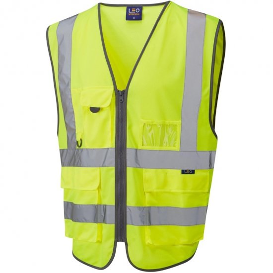 Leo Barnstaple Ecoviz Superior Anti-Entanglement Waistcoat Hi-Vis Yellow - Haine de lucru - Haine de lucru Bărbați Mărimi Mari