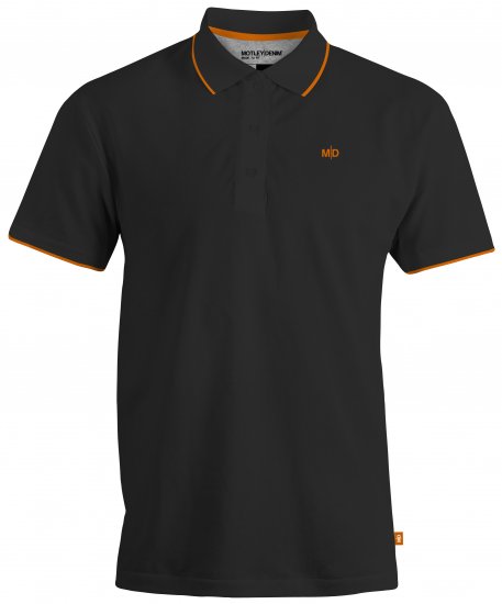 Motley Denim Helsinki Polo Black - Tricouri polo - Tricouri Polo Bărbați Mărimi Mari