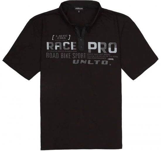 Lavecchia 2030 Polo Shirt Short Sleeve Black - Tricouri polo - Tricouri Polo Bărbați Mărimi Mari