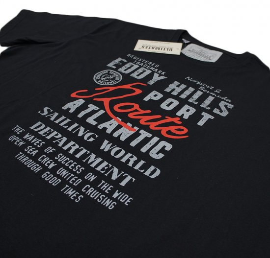 EDDY HILLS Atlantic T-shirt Black - Tricouri - Tricouri Bărbați Mărimi Mari