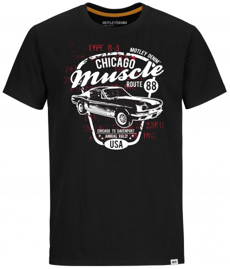 Motley Denim Newport T-shirt Black - Tricouri - Tricouri Bărbați Mărimi Mari