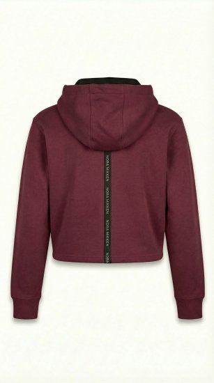 Nora Mikken KAMILLA Cropped Hoodie Burgundy - ÎMBRĂCĂMINTE FEMEI XS-XXL - 