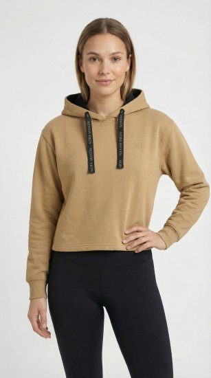 Nora Mikken KAMILLA Cropped Hoodie Camel - ÎMBRĂCĂMINTE FEMEI XS-XXL - 