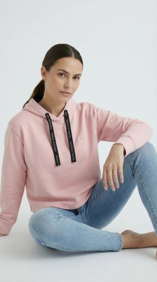 Nora Mikken KAMILLA Cropped Hoodie Peach Whip - ÎMBRĂCĂMINTE FEMEI XS-XXL - 