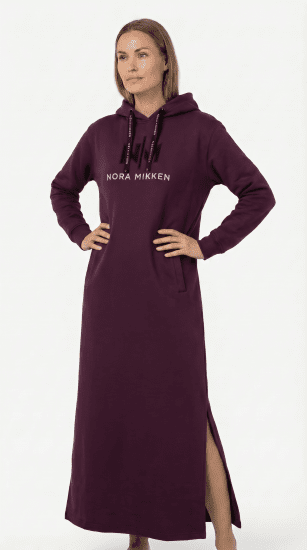 Nora Mikken MARI Maxi Hoodie Dress Mauve Wine - ÎMBRĂCĂMINTE FEMEI XS-XXL - 