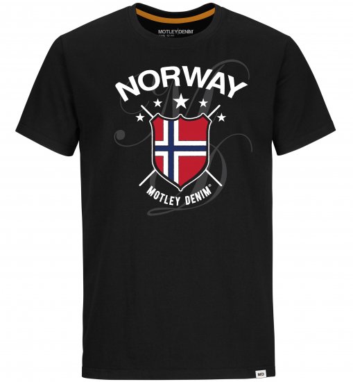 Motley Denim Norway T-shirt Black - Tricouri - Tricouri Bărbați Mărimi Mari