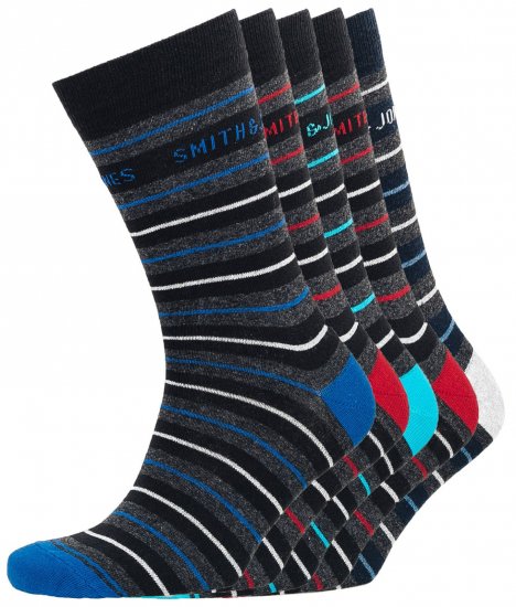 Smith & Jones Ockey 5-pack Socks (41-46) - Lenjerie intimă & costum baie - Lenjerie Intimă Bărbați Mărimi Mari