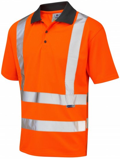 Leo Rockham Coolviz Polo Shirt Hi-Vis Orange - Haine de lucru - Haine de lucru Bărbați Mărimi Mari