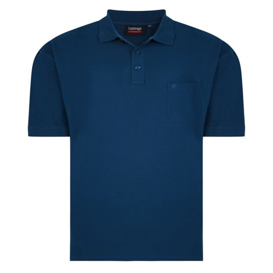 Espionage P074C Tricou Polo cu Mânecă Scurtă Verde-Albăstrui Închis - Tricouri polo - Tricouri Polo Bărbați Mărimi Mari