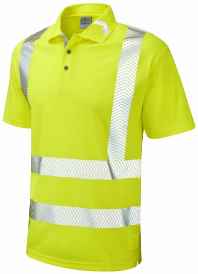 Leo Broadsands Coolviz Ultra Polo Hi-Vis Yellow - Haine de lucru - Haine de lucru Bărbați Mărimi Mari