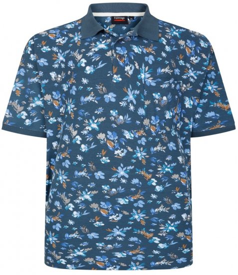 Espionage P221 tricou polo cu model floral - Tricouri polo - Tricouri Polo Bărbați Mărimi Mari