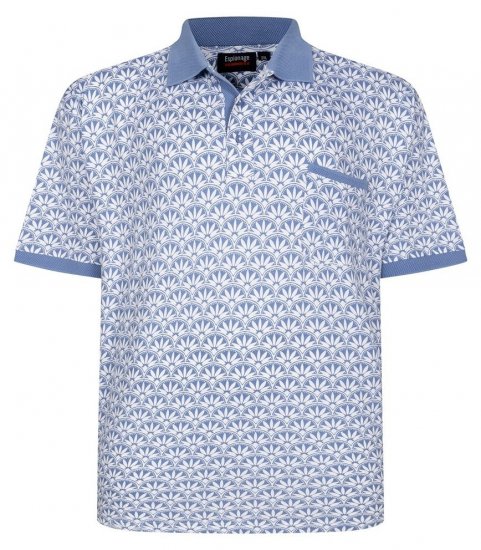 Espionage P231 Tricou polo cu imprimeu geometric albastru/alb - Tricouri polo - Tricouri Polo Bărbați Mărimi Mari