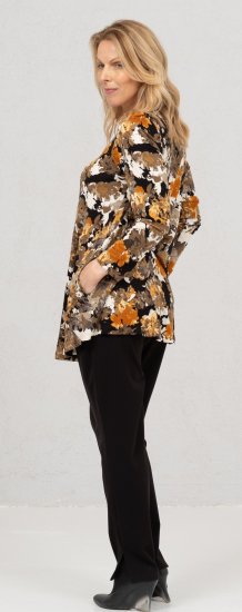 Scandinavian Caramel Flower Petals Tunic Orange and Brown - Tricouri imprimate pentru femei - 
