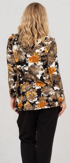 Scandinavian Caramel Flower Petals Tunic Orange and Brown - Tricouri imprimate pentru femei - 