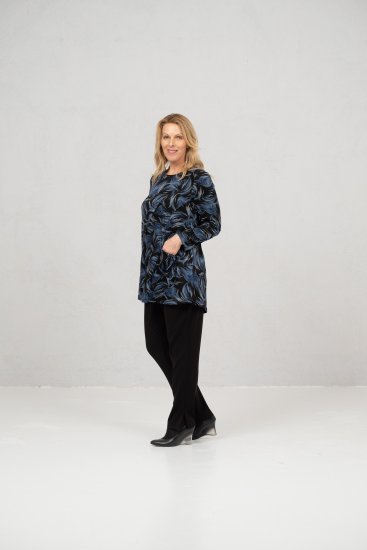 Scandinavian Caramel Swirls Tunic Blue - Tricouri imprimate pentru femei - 