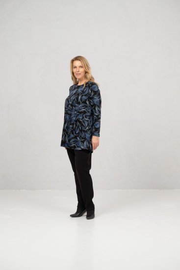 Scandinavian Caramel Swirls Tunic Blue - Tricouri imprimate pentru femei - 