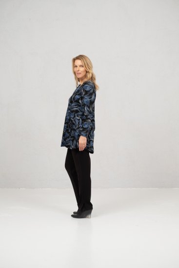 Scandinavian Caramel Swirls Tunic Blue - Tricouri imprimate pentru femei - 