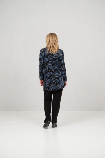 Scandinavian Caramel Swirls Tunic Blue - Tricouri imprimate pentru femei - 
