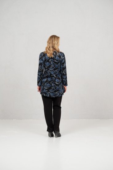 Scandinavian Caramel Swirls Tunic Blue - Tricouri imprimate pentru femei - 