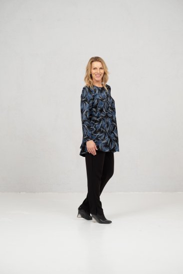 Scandinavian Caramel Swirls Tunic Blue - Tricouri imprimate pentru femei - 