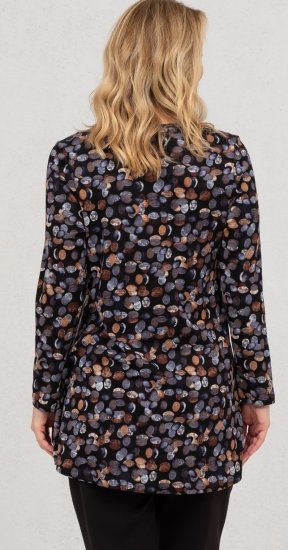 Scandinavian Caramel Flower Petals Tunic Copper and Blue - Tricouri imprimate pentru femei - 