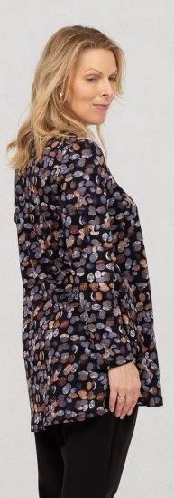 Scandinavian Caramel Flower Petals Tunic Copper and Blue - Tricouri imprimate pentru femei - 