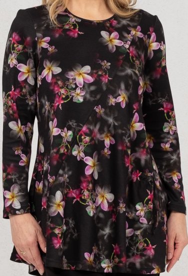Scandinavian Caramel Flowers Tunic Red and Pink - Tricouri imprimate pentru femei - 